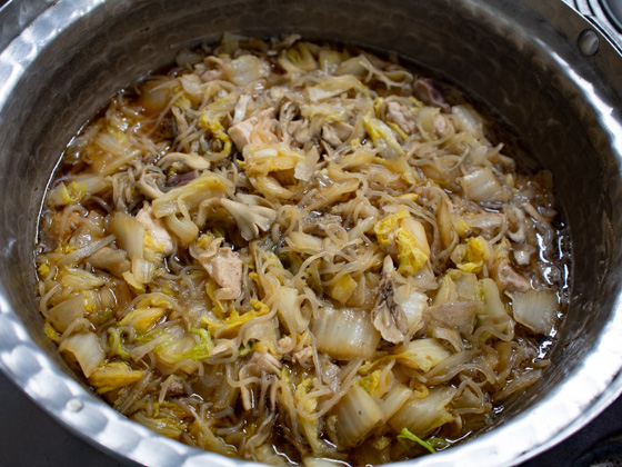 鶏肉と白菜のすき煮